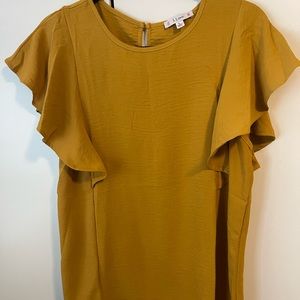 NWOT Flutter sleeve Boutique top Size Large